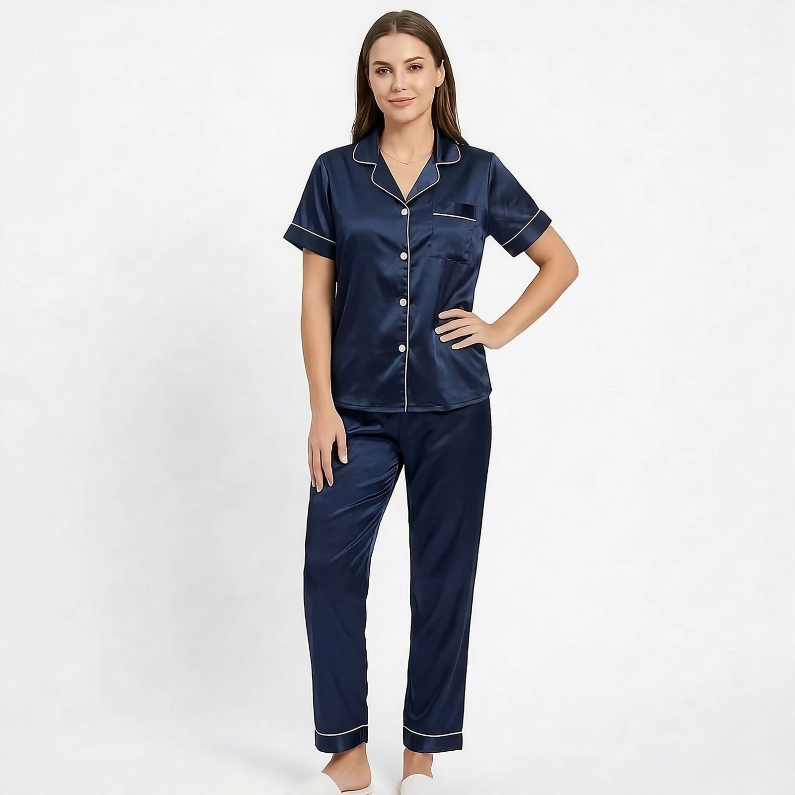 Pijama Para Mujer Camisa Manga Corta Y Pantalón - Imagen 6