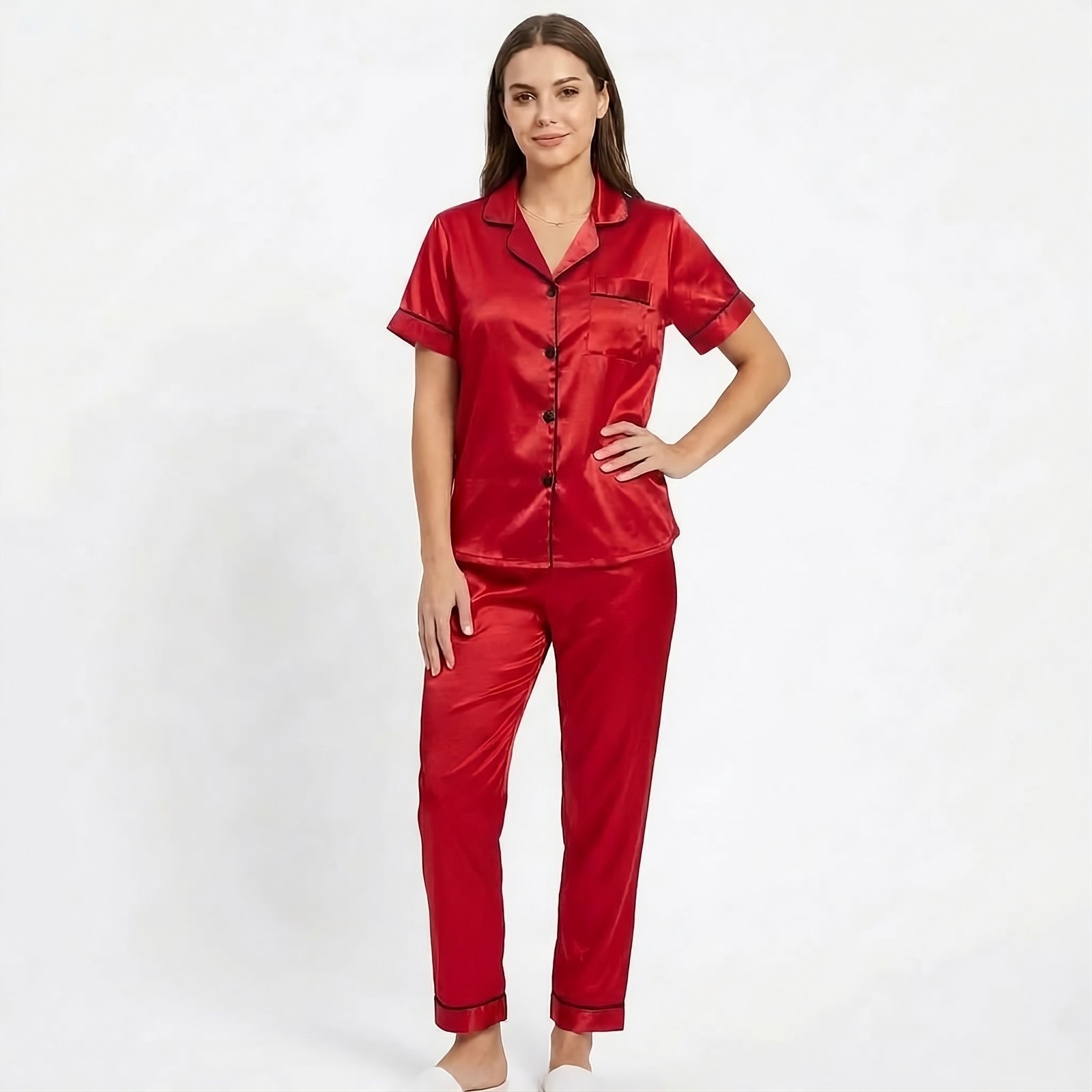 Pijama Para Mujer Camisa Manga Corta Y Pantalón - Imagen 8