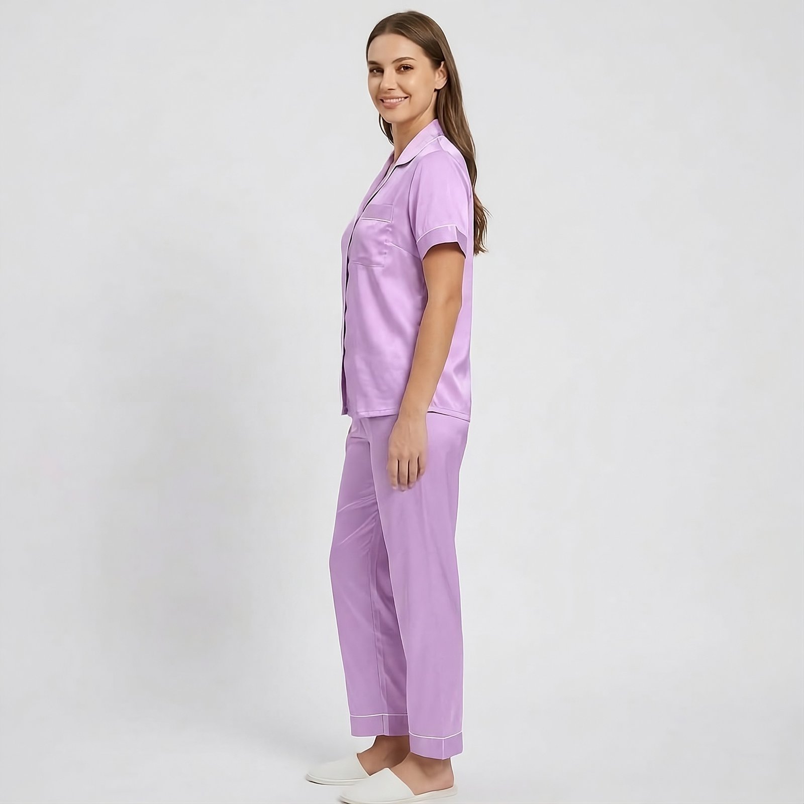 Pijama Para Mujer Camisa Manga Corta Y Pantalón - Imagen 11