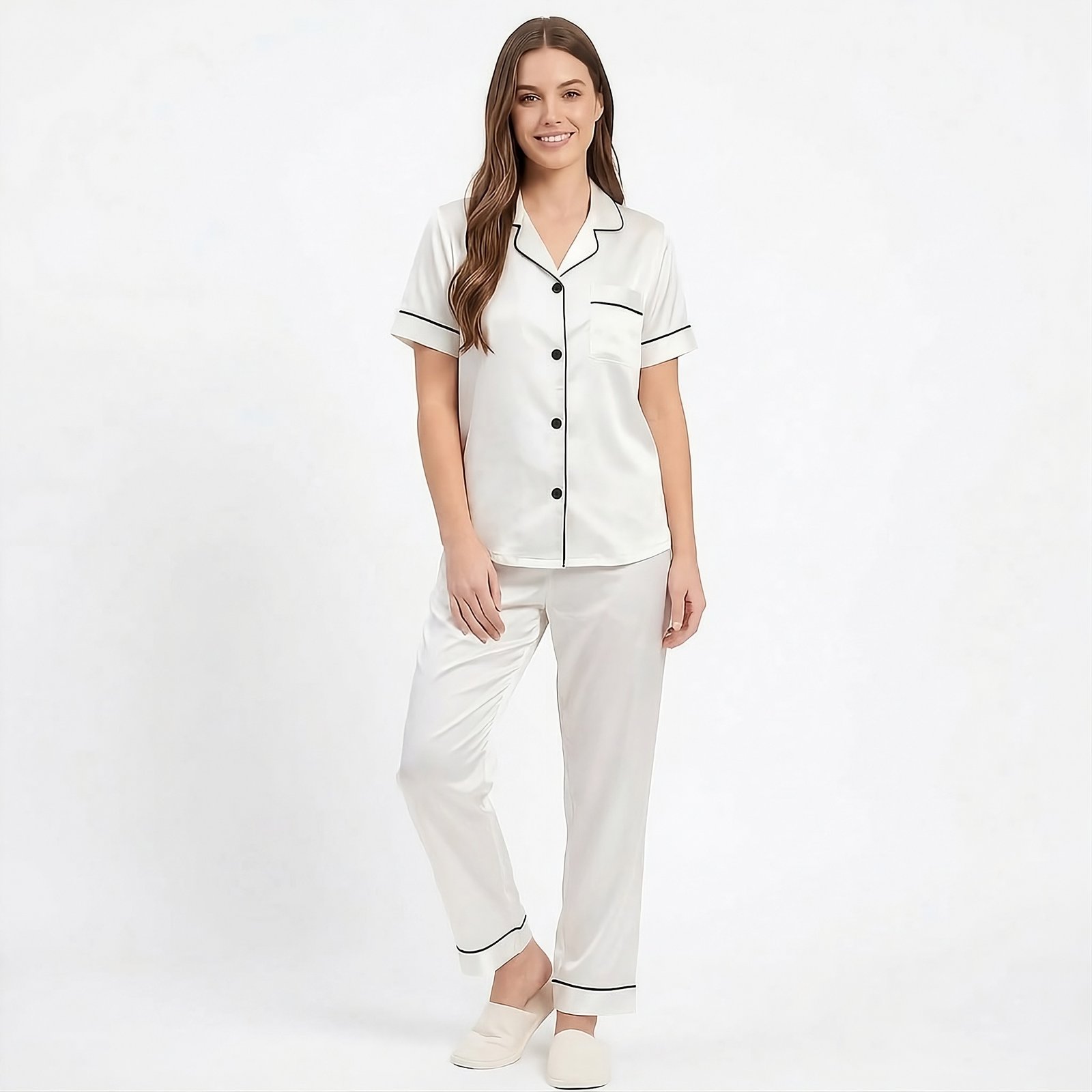 Pijama Para Mujer Camisa Manga Corta Y Pantalón