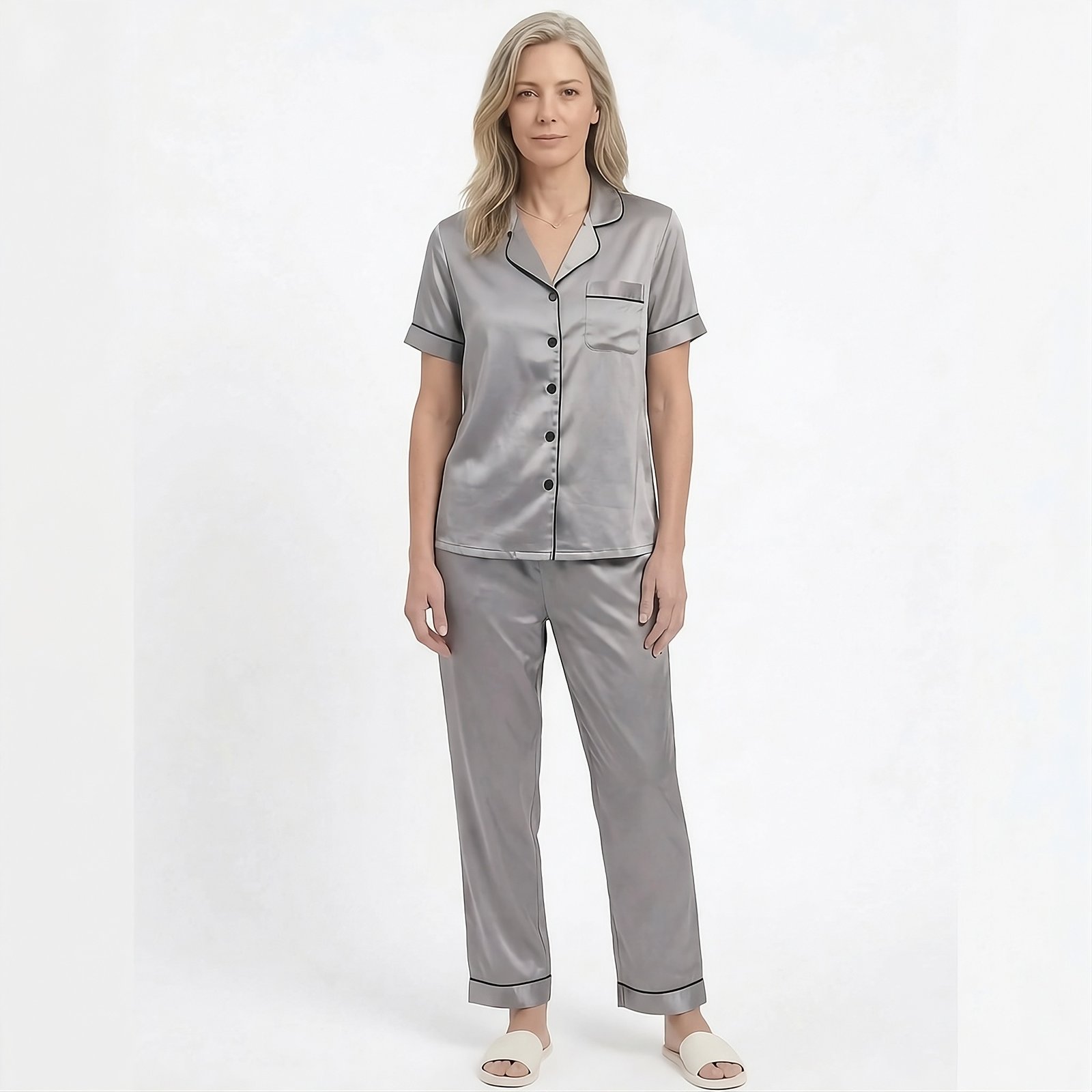 Pijama Para Mujer Camisa Manga Corta Y Pantalón - Imagen 15